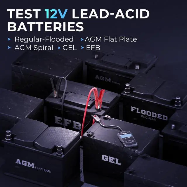Alt view image 3 of 7 - BT50 Car Battery Tester, 12V, 100-2000 CCA Load Tester