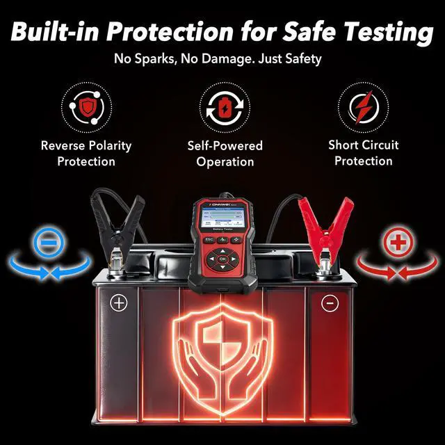 Alt view image 3 of 7 - Car Battery Tester 2.8" TFT, 6V 12V 24V 10-2000CCA Battery Load Tester, QR Cloud Report (No App), Automotive Alternator Tester Charging Cranking System Analyzer for Car Truck Motorcycle Boat, Black
