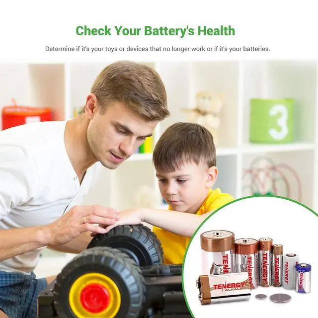 Alt view image 3 of 7 - T-333 Universal Battery Tester, LCD Display, Cell Checker, Multi-Purpose Small Battery Tester, for AA, AAA, C, D, 9V, CR123A, CR2, CRV3, 2CR5k CRP2, and Button Cell Batteries
