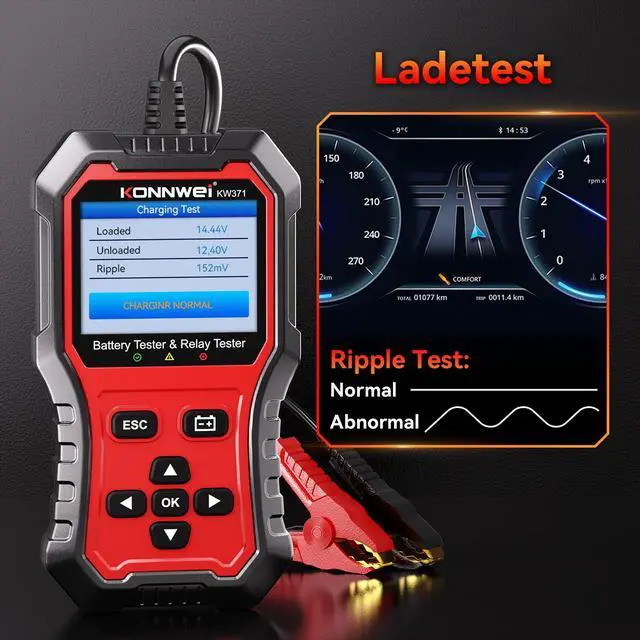 Alt view image 6 of 7 - KW371 6V/12V/24V Battery Tester & 4/5Pin Relay Tester 2 in 1
