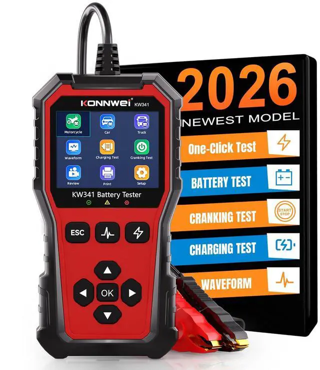 Main image of KW341 6V 12V 24V Battery Tester for Car Truck Motorcycle