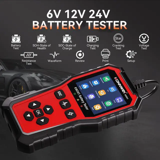 Alt view image 5 of 7 - KW341 6V 12V 24V Battery Tester for Car Truck Motorcycle