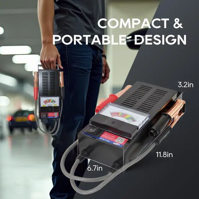 Alt view image 5 of 6 - 100A Battery Load Tester, 6V/12V Car Battery Tester, 100-1000 CCA