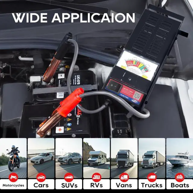 Alt view image 6 of 6 - 100A Battery Load Tester, 6V/12V Car Battery Tester, 100-1000 CCA