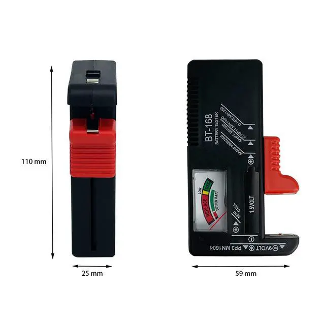Alt view image 2 of 5 - Battery Tester Checker, Universal Small Battery Tester for AAA AA C D 9V 1.5V, Button Cell Batteries Checker - Small Volt Checker for All Batteries - 2 Pack