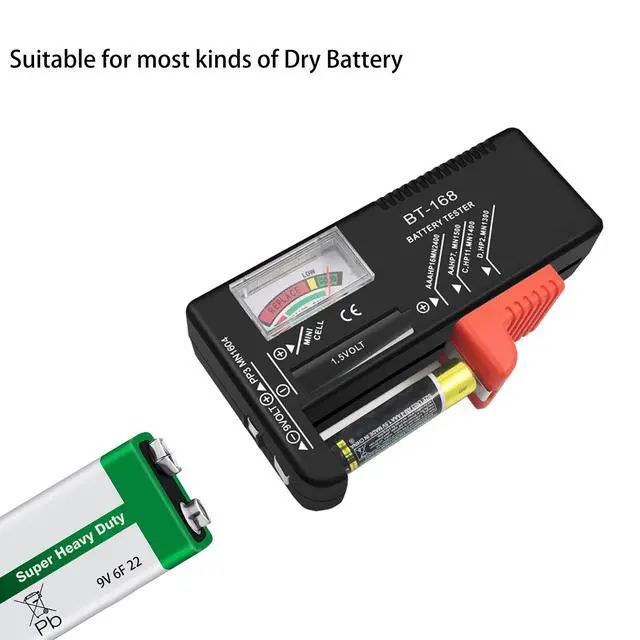 Alt view image 4 of 5 - Battery Tester Checker, Universal Small Battery Tester for AAA AA C D 9V 1.5V, Button Cell Batteries Checker - Small Volt Checker for All Batteries - 2 Pack