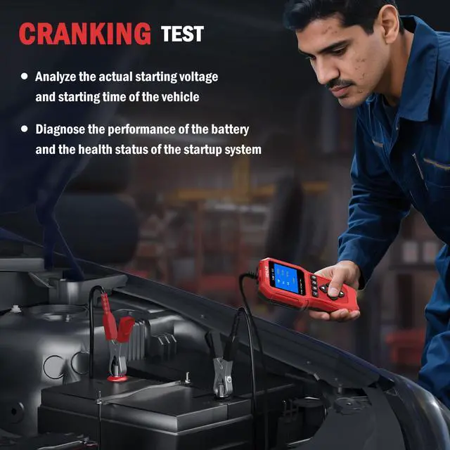 Alt view image 4 of 7 - Car Battery Tester 6V 12V with Lithium Battery Testing, BT910 5-3000CCA Battery Load Tester, Automotive Alternator Tester Charging Cranking System Tester for Car Truck Motorcycle SUV ATV Boat