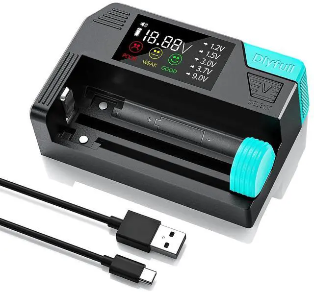 Main image of Magnetic Battery Tester for AA AAA C D 9V, Buttons, Ni-MH, Alk, Li-ion