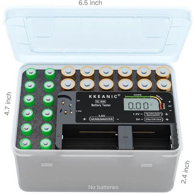 Alt view image 4 of 7 - Battery Tester for AA AAA C D 9V & Case Household Batteries Battery Checker