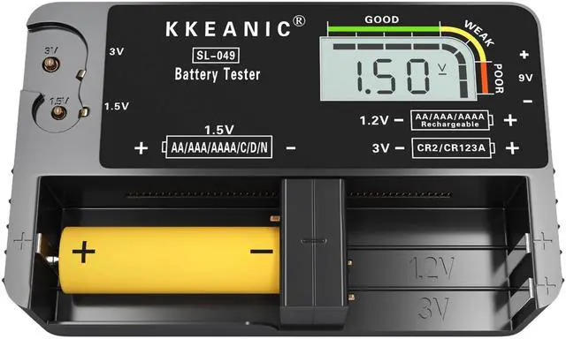 Alt view image 2 of 7 - Battery Tester for AA AAA C D 9V & Case Household Batteries Battery Checker