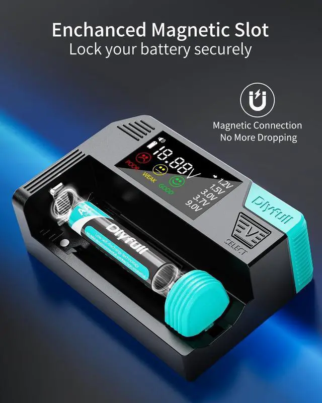 Alt view image 4 of 7 - Magnetic Battery Tester for AA AAA C D 9V, Buttons, Ni-MH, Alk, Li-ion