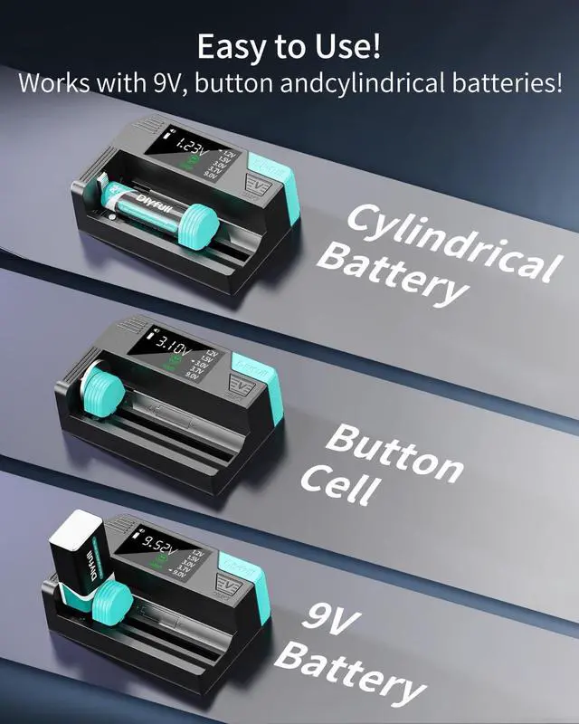 Alt view image 5 of 7 - Magnetic Battery Tester for AA AAA C D 9V, Buttons, Ni-MH, Alk, Li-ion