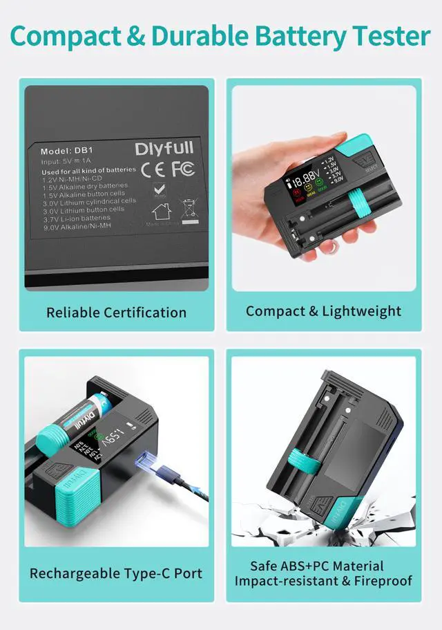 Alt view image 5 of 5 - Magnetic Battery Tester for AAA AA C D 9V, Button Cell & Rechargeables