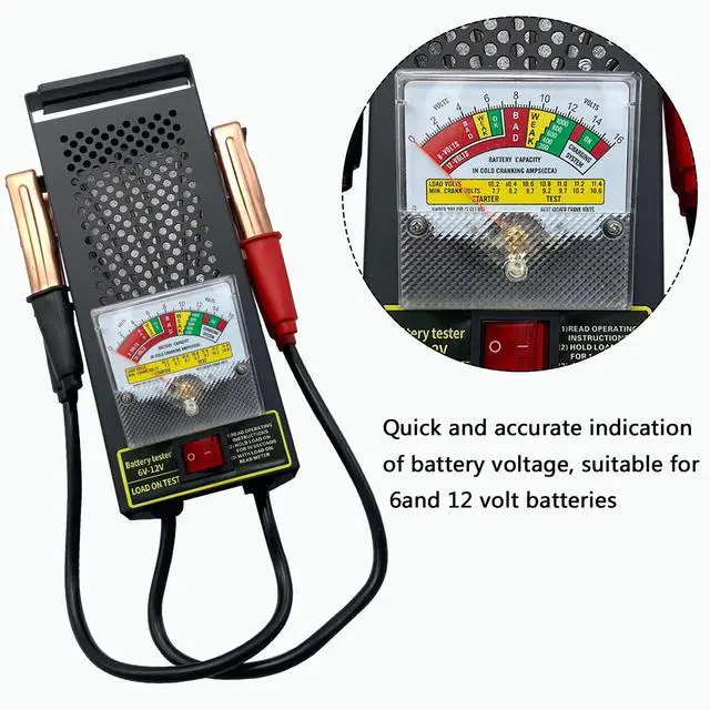 Alt view image 6 of 7 - Battery Load Tester, Car Battery Load Tester 6V 12V Battery Alternator Tester with Voltmeter and Alligator Clips for All Batteries Car, RVs, Motorcycles, ATV, Boats