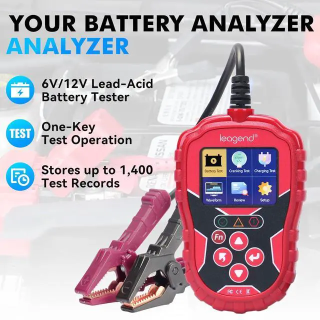 Alt view image 2 of 7 - Car Battery Tester 6V/12V with 20-2000A CCA