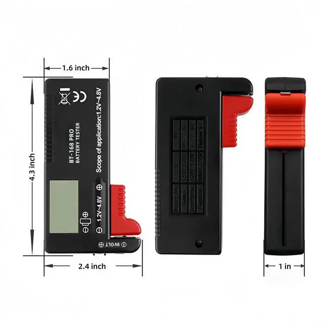 Alt view image 2 of 6 - Battery Tester, Universal Battery Checker Small Battery Testers for 26650 18650 AAA AA C D 9V 1.5V Button Cell Household Batteries