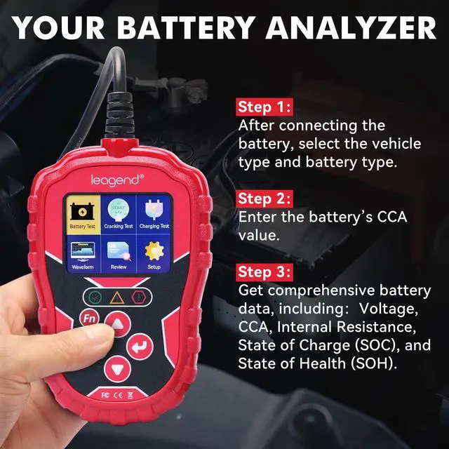 Alt view image 6 of 7 - Car Battery Tester 6V/12V with 20-2000A CCA