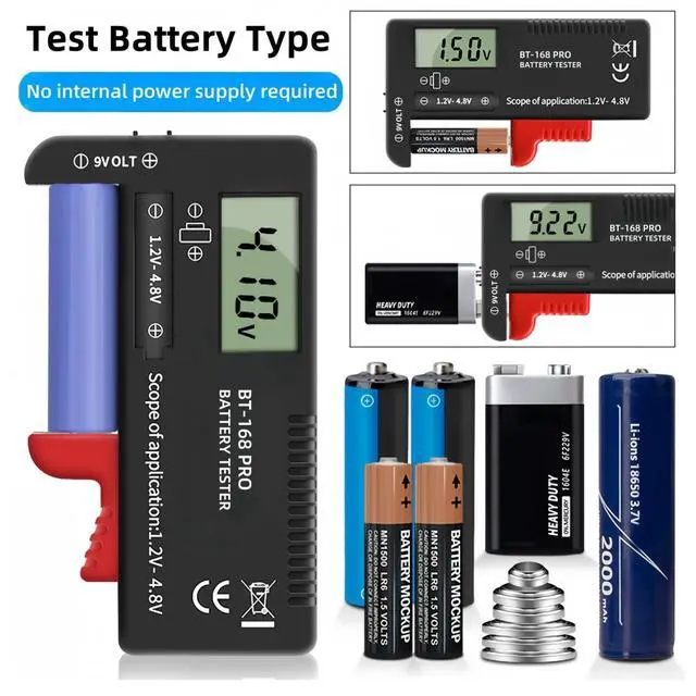 Alt view image 5 of 6 - Battery Tester, Universal Battery Checker Small Battery Testers for 26650 18650 AAA AA C D 9V 1.5V Button Cell Household Batteries