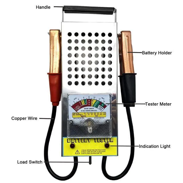Alt view image 3 of 6 - Battery Load Tester, Car Battery Load Tester 6V 12V Battery Alternator Tester with Voltmeter and Alligator Clips for All Batteries Car, RVs, Motorcycles, ATV, Boats