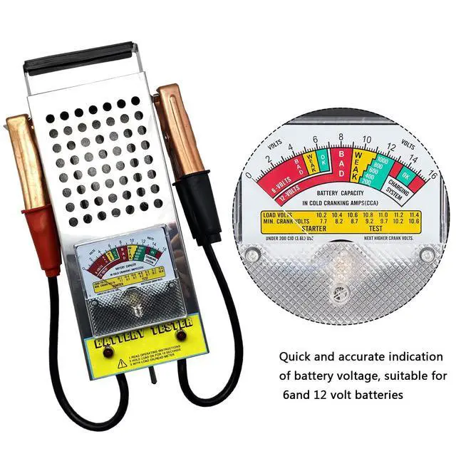 Alt view image 4 of 6 - Battery Load Tester, Car Battery Load Tester 6V 12V Battery Alternator Tester with Voltmeter and Alligator Clips for All Batteries Car, RVs, Motorcycles, ATV, Boats