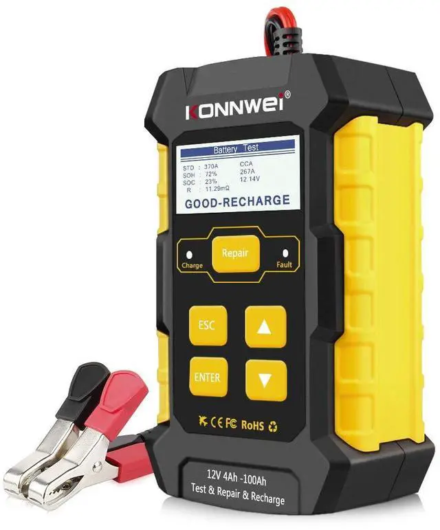 Main image of 3 in 1 Car Battery Charger, KW510 Battery Tester 12V 5-Amp Fully Automatic Smart Charger Automotive Pulse Repair Maintainer, Trickle Charger Battery Desulfator w/Temp Compensation