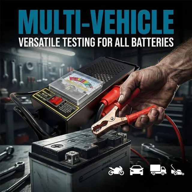 Alt view image 6 of 6 - Car Battery Load Tester, 6V 50AMP/12V 100AMP Alternator Voltage Tester with Alligator Clips, Automotive Battery Health Checker Diagnostic Tool for Cars/RVs/Motorcycles/ATVs/Boats (Black)