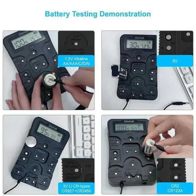 Alt view image 4 of 7 - Battery Tester for AA AAA C D 9V etc 12 Types & Household Batteries Checker