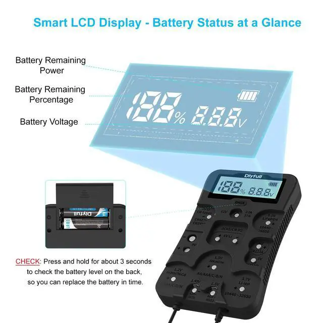 Alt view image 3 of 7 - Battery Tester for AA AAA C D 9V etc 12 Types & Household Batteries Checker