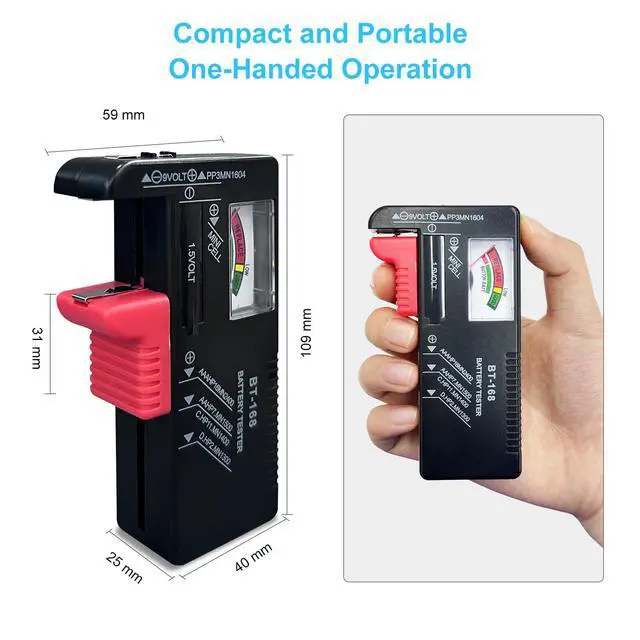 Alt view image 4 of 6 - Battery Tester for AA AAA C D 9V, 1.5V Button & Household Batteries Checker