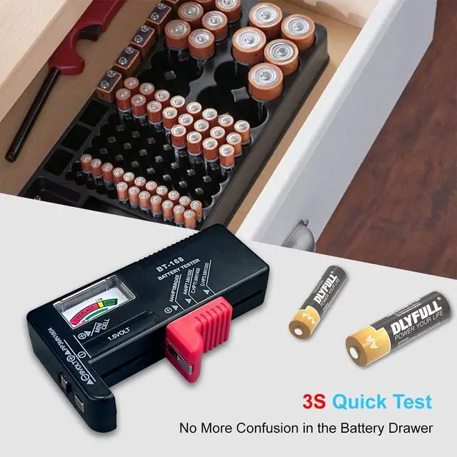 Alt view image 6 of 6 - Battery Tester for AA AAA C D 9V, 1.5V Button & Household Batteries Checker