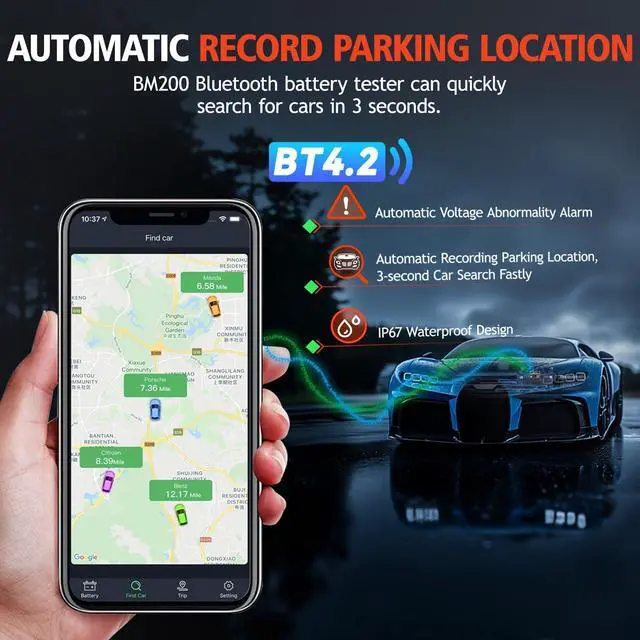 Alt view image 5 of 7 - BM200-US Car Battery Tester 12V Automotive Battery Monitor Bluetooth