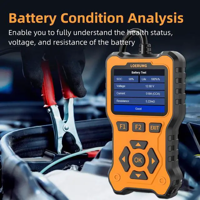 Alt view image 4 of 7 - Car Battery Tester 12V 24V Load Tester,100-2000CCA Automotive Alternator Tester Battery Analyzer Digital Charg System Scan Tool Crank System Tester for Truck Marine Motorcycle SUV Boat.