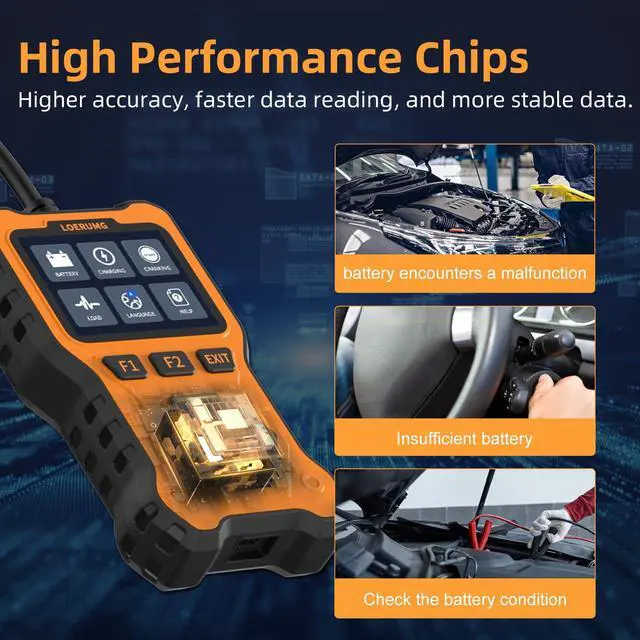 Alt view image 5 of 7 - Car Battery Tester 12V 24V Load Tester,100-2000CCA Automotive Alternator Tester Battery Analyzer Digital Charg System Scan Tool Crank System Tester for Truck Marine Motorcycle SUV Boat.