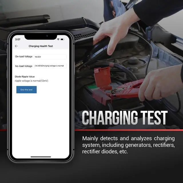 Alt view image 5 of 7 - Battery Tester, BST 360 Bluetooth Battery Test Clip, 12V Car Battery Tester with Charging System/Cranking Test, Auto Battery Analyzer for Cars/Trucks/RVs/Motorcycles/Boats