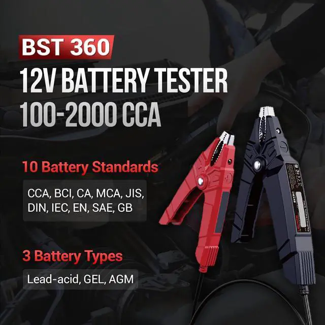 Alt view image 3 of 7 - Battery Tester, BST 360 Bluetooth Battery Test Clip, 12V Car Battery Tester with Charging System/Cranking Test, Auto Battery Analyzer for Cars/Trucks/RVs/Motorcycles/Boats