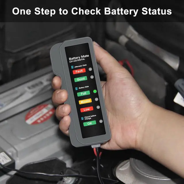Alt view image 2 of 7 - 12V Car Battery Tester and Alternator Tester, Automotive Load Tester Indicator, 12 Volt Auto Check for Automobile