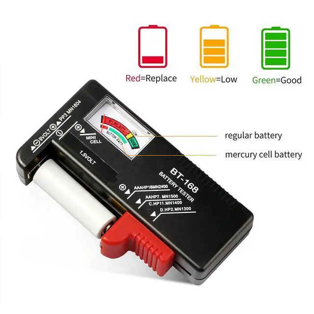 Alt view image 4 of 6 - 1Pcs Battery Tester Checker, Universal Battery Checker Model BT-168for AA AAA C D 9V 1.5V Button Cell Batteries Smal Electrical Equipment (Requires No Battery for Operating)