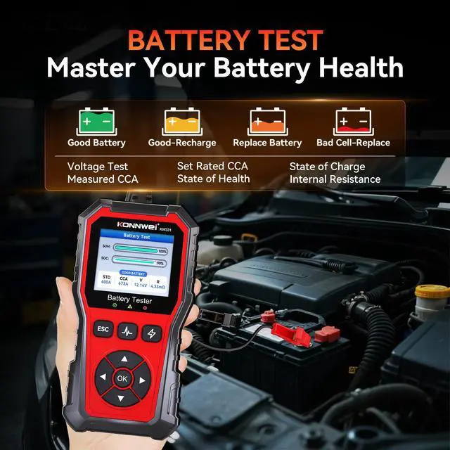 Alt view image 2 of 7 - KW331 6V 12V 24V Car Battery Tester with Cloud Report
