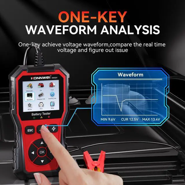 Alt view image 5 of 7 - KW331 6V 12V 24V Car Battery Tester with Cloud Report