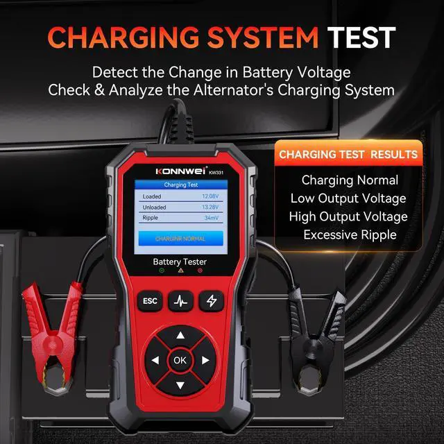 Alt view image 6 of 7 - KW331 6V 12V 24V Car Battery Tester with Cloud Report