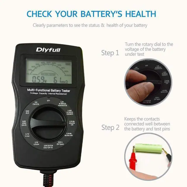 Alt view image 6 of 7 - Battery Tester for AA AAA C D 9V, Button, Ni-MH, Alk etc 11 Types Batteries