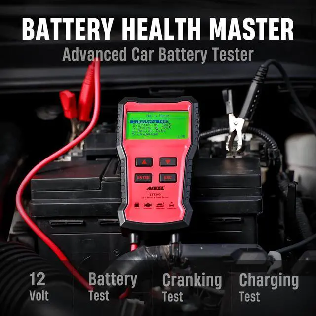 Alt view image 2 of 7 - BST100 12V Car Battery Tester, 100-2000 CCA Automotive Battery Analyzer with Cranking and Charging System Test for Cars, Motorcycles, SUVs, Boats