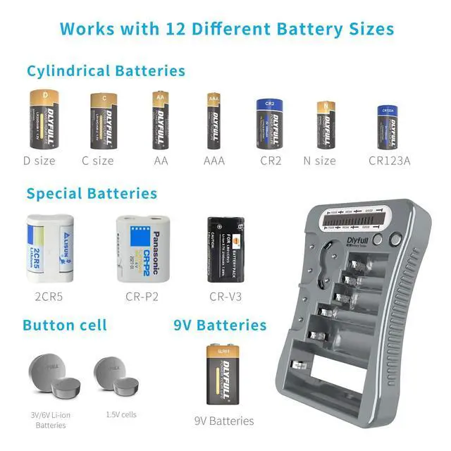 Alt view image 2 of 6 - Battery Tester for AA AAA C D 9V 1.5V/3V Button Cell Batteries