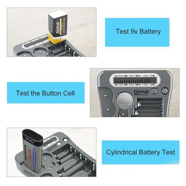Alt view image 5 of 6 - Battery Tester for AA AAA C D 9V 1.5V/3V Button Cell Batteries