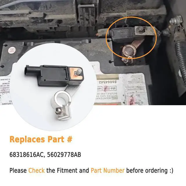 Alt view image 5 of 5 - Battery Current Sensor Compatible with Dodge Durango 2017-2020, Jeep Grand Cherokee/Compass 2017-2019, Ram 1500 2500 3500 2017-2020, Replacement for 68318616AC