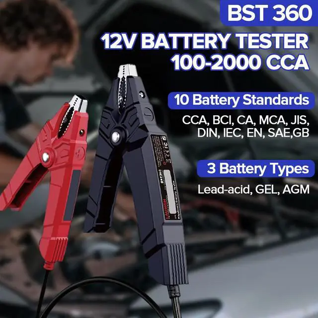 Alt view image 3 of 7 - 2026 Upgraded BST360 6V 12V Car Battery Tester, Bluetooth Battery Load Tester Charging Cranking System Analyzer for Android/iPhone/Launch X431, 100-2000 CCA Alternator Tester Voltmeter