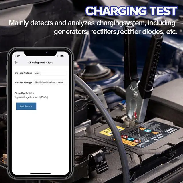 Alt view image 5 of 7 - 2026 Upgraded BST360 6V 12V Car Battery Tester, Bluetooth Battery Load Tester Charging Cranking System Analyzer for Android/iPhone/Launch X431, 100-2000 CCA Alternator Tester Voltmeter