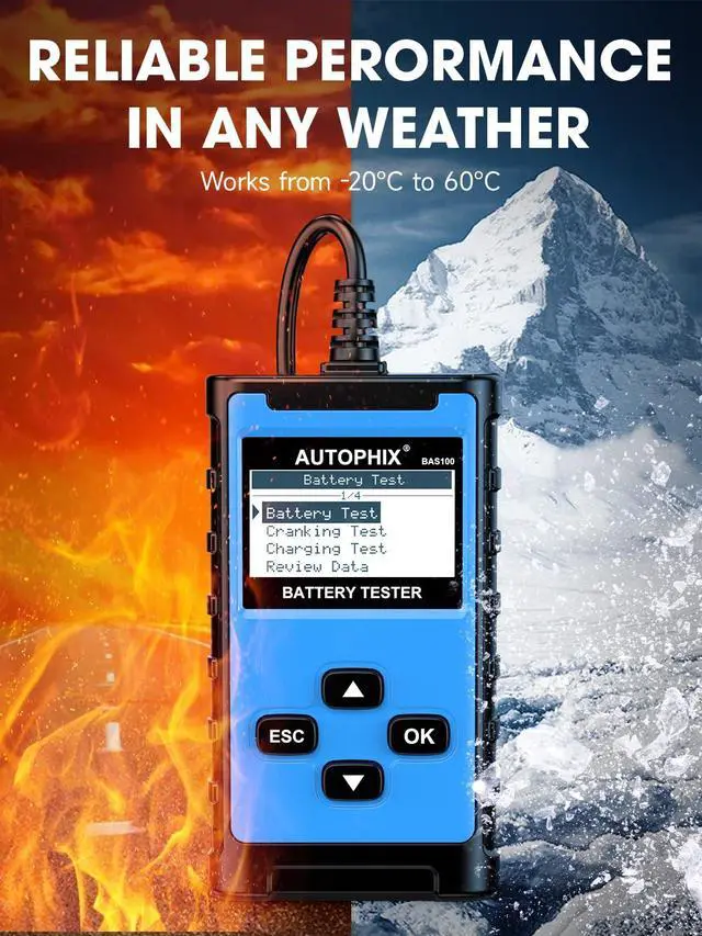 Alt view image 6 of 7 - BAS100 12V/24V Car Battery Tester, 100-2000 CCA Load Tester
