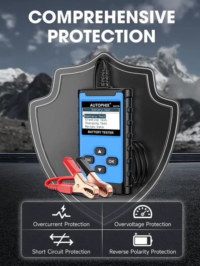 Alt view image 5 of 7 - BAS100 12V/24V Car Battery Tester, 100-2000 CCA Load Tester