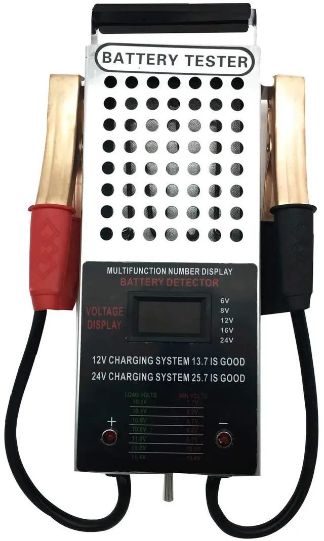 Main image of Battery Load Tester, Car Battery Load Tester, 6/8/12/16/24V Battery Alternator Tester Digital Voltmeter and Alligator Clips Battery Voltage Tester and Charging System